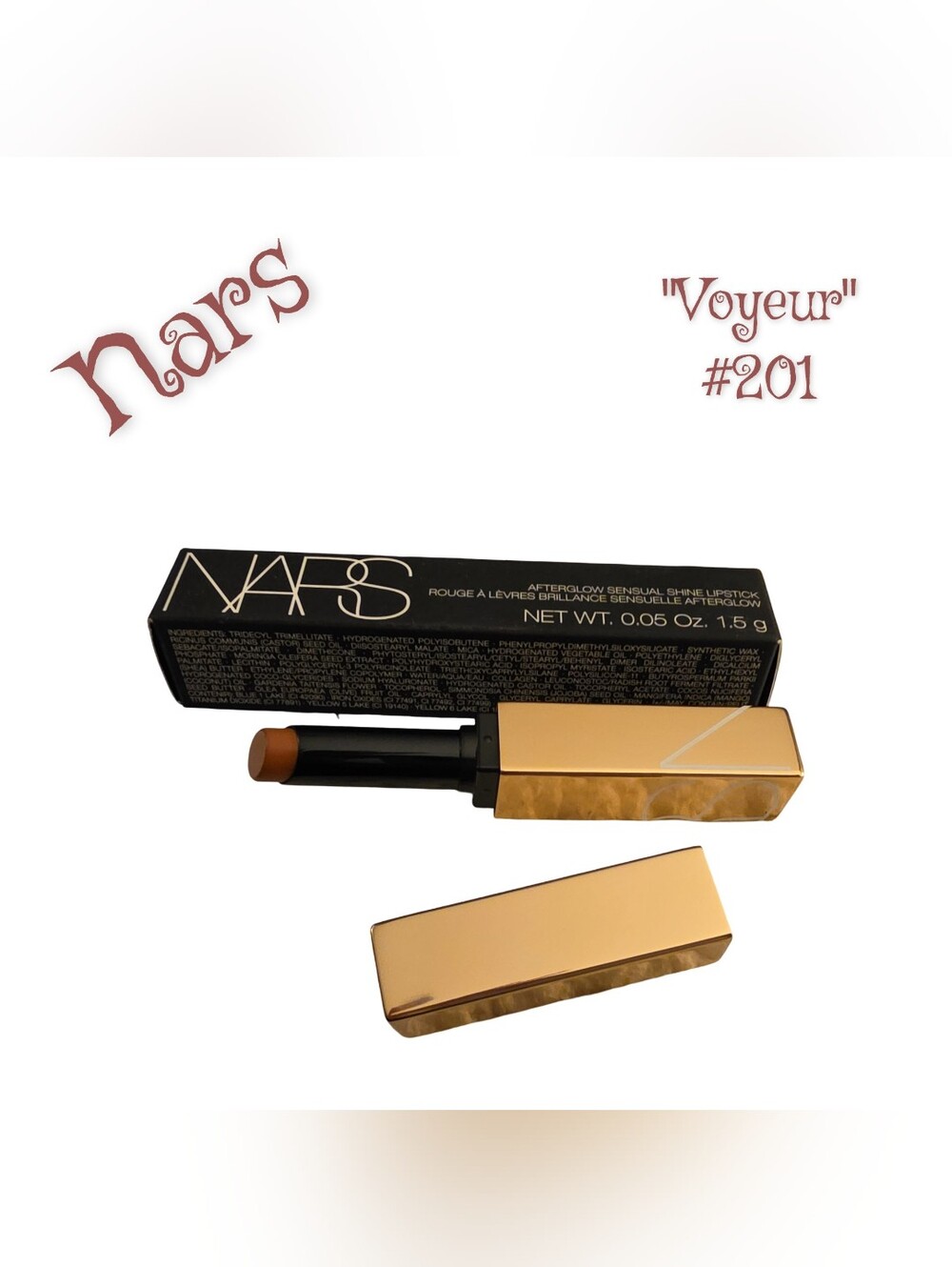 NARS Afterglow Sensual Shine Lipstick #201 Voyeur NEw